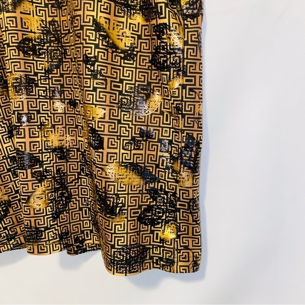 NWT Suslo Couture Gold & Black Luxury Printed Shortsleeve Polo Size Large - Picture 7 of 9